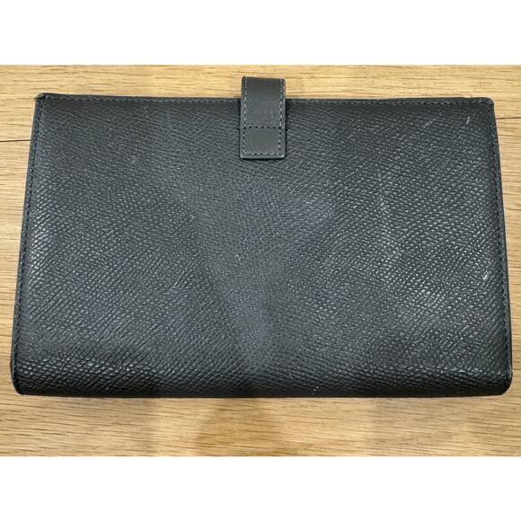 Celine Long Strap Leather Grained Calfskin Wallet Pebble Gray w Box & Tag $900 - Picture 5 of 8